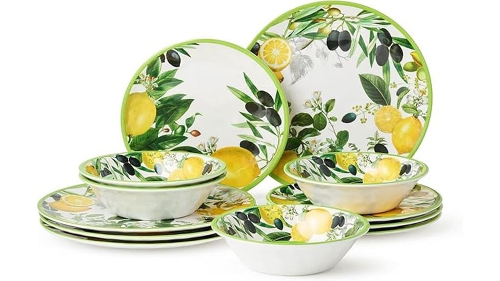12 piece melamine dinnerware set
