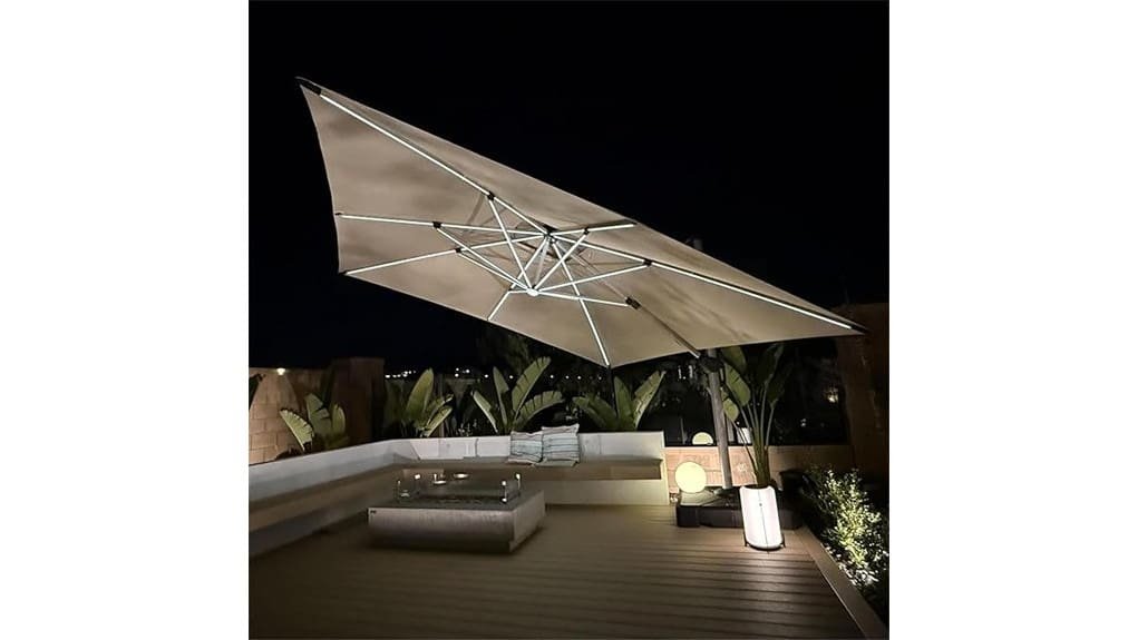 12ft solar led umbrella