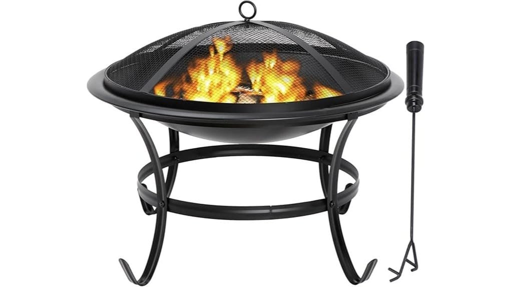 22 inch steel wood burning firepit