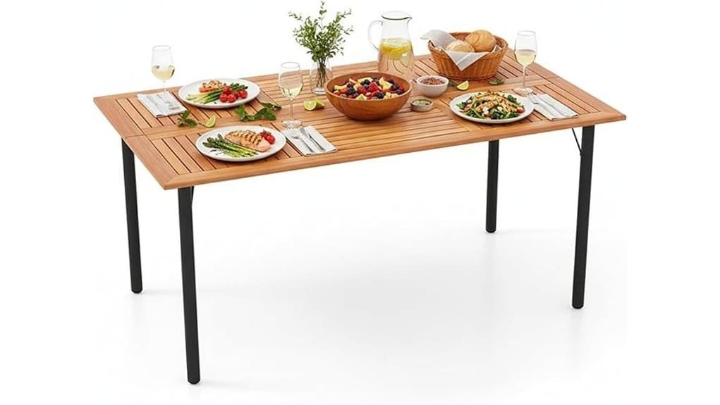 63 acacia wood patio table