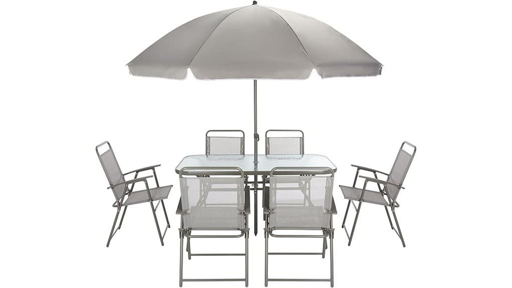 6 piece grey outdoor dining