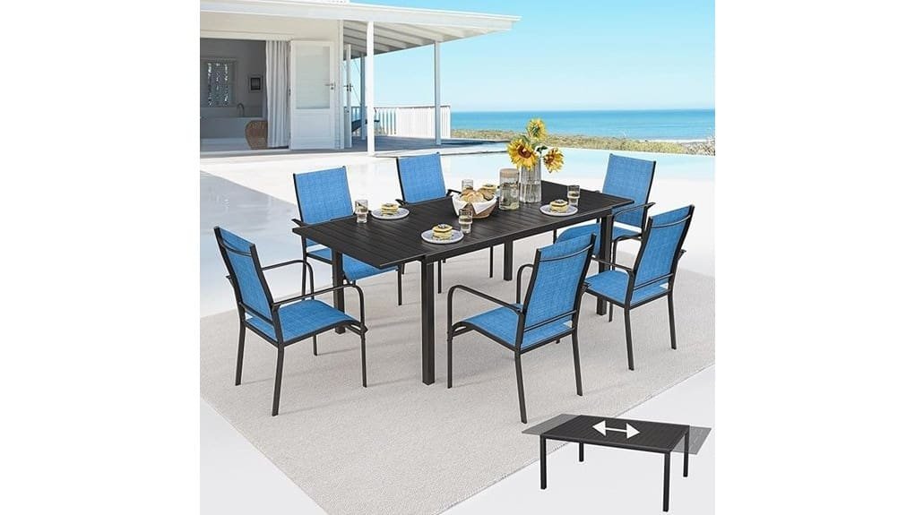 7 piece expandable patio dining set