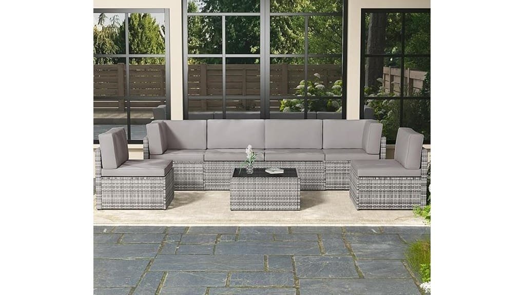 7 piece wicker patio set