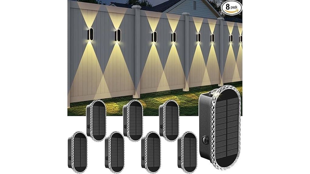 8 pack solar fence lights