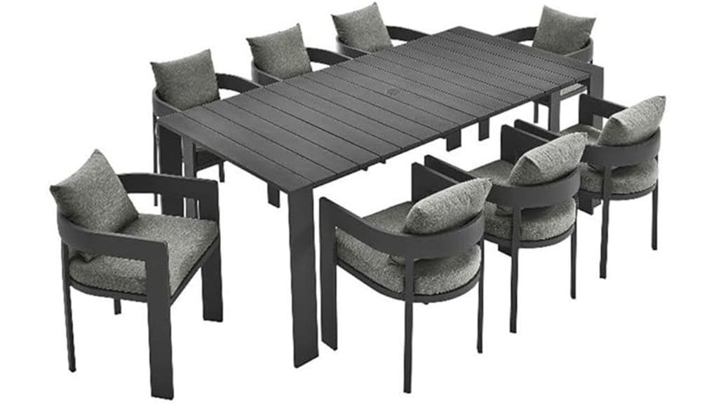 9 piece powder coated aluminum dining 9 piece powder coated aluminum dining