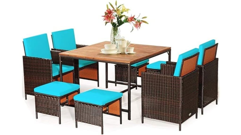 acacia wood patio dining