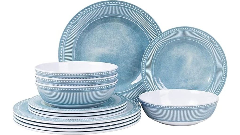 aels 12 piece melamine dinnerware