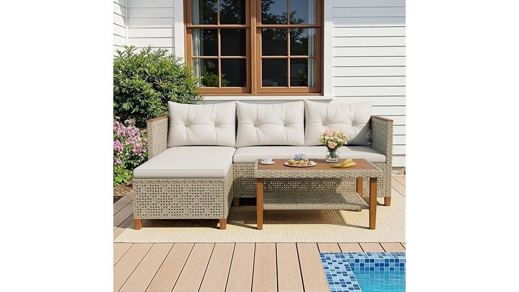 affordable compact outdoor wicker set