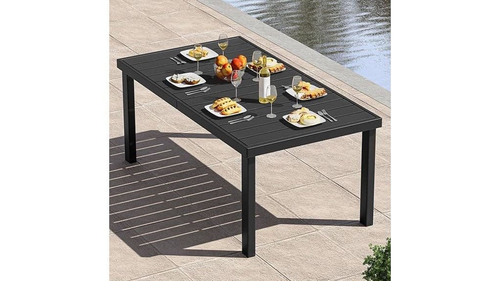 aluminum six person outdoor dining