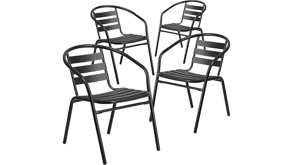 aluminum slat outdoor stacking chairs