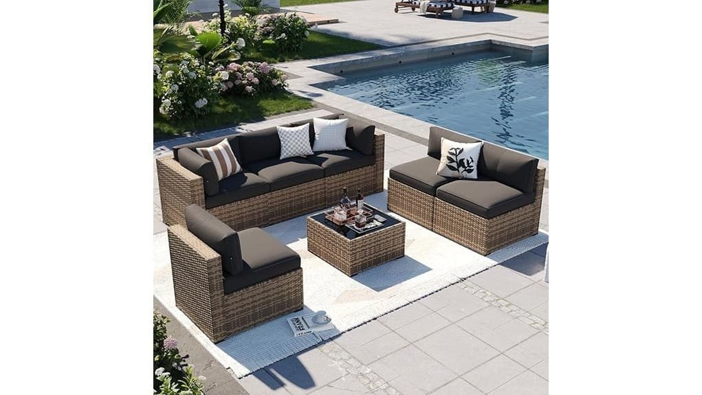 aoxun 7 piece patio set
