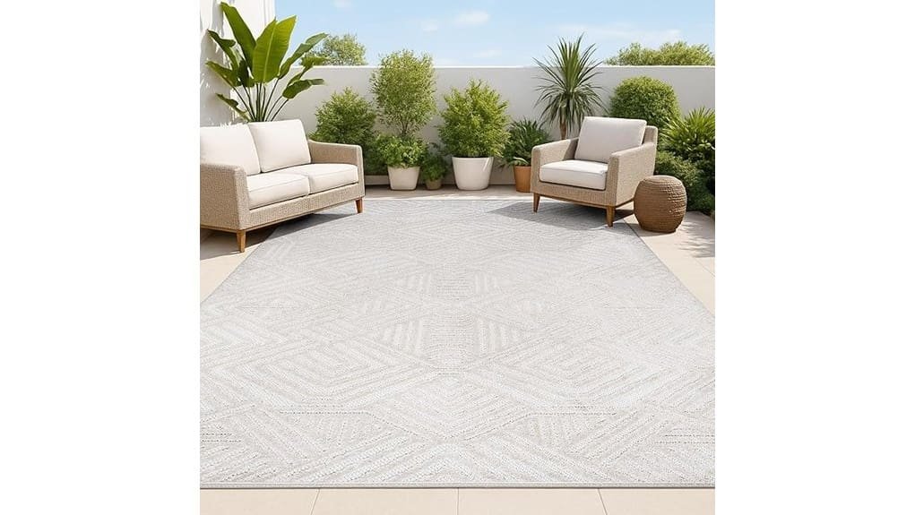 art deco geometric outdoor rug