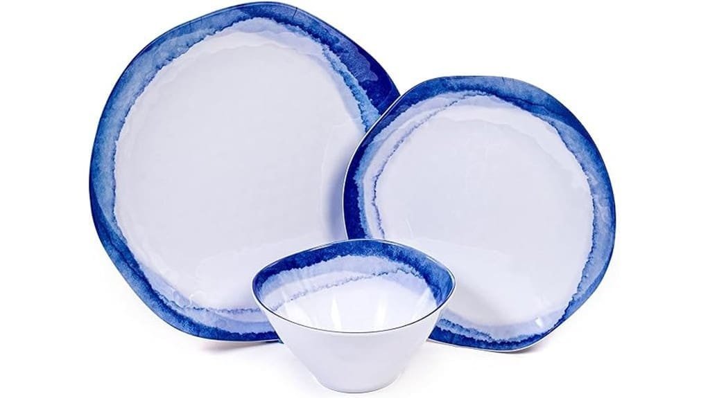 blue washed melamine set