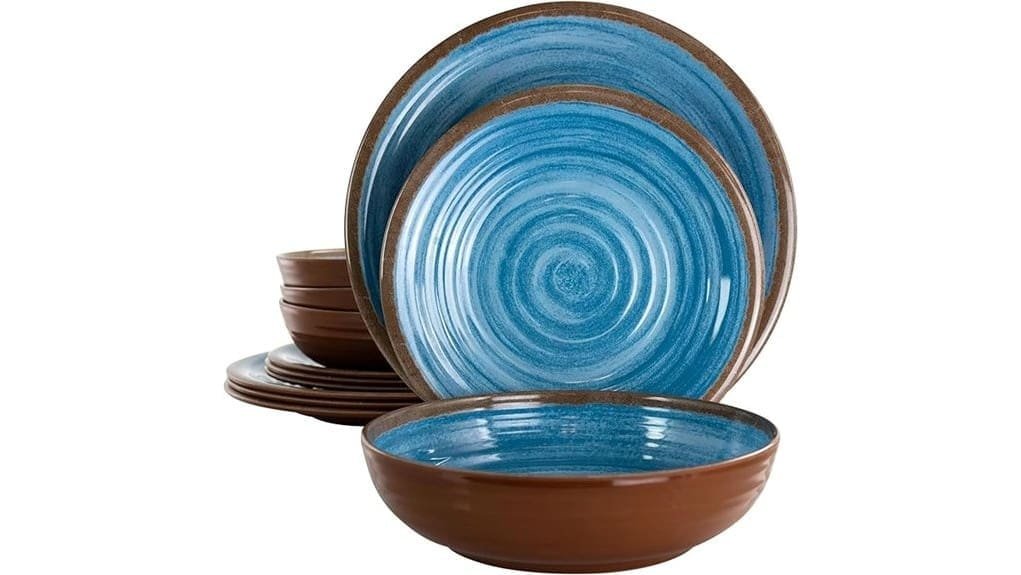 blue wave melamine dinnerware