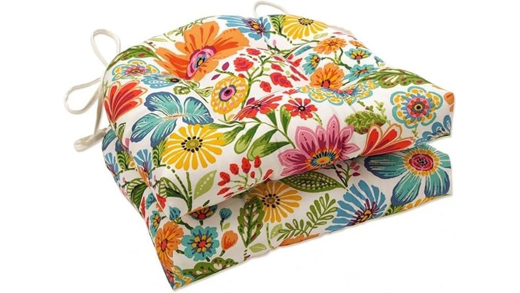 bright tufted wicker chair pad
