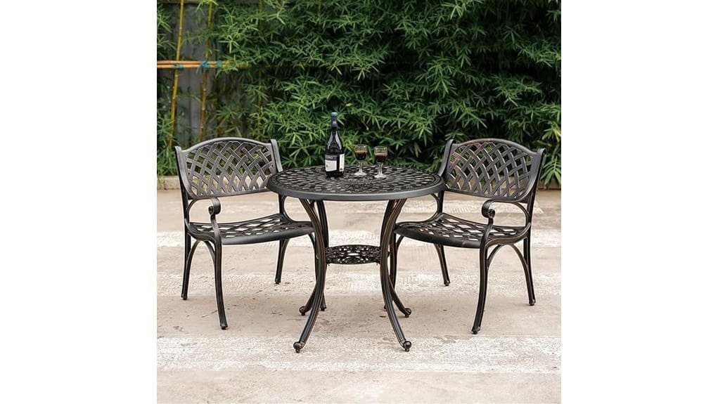 cast aluminum patio dining set