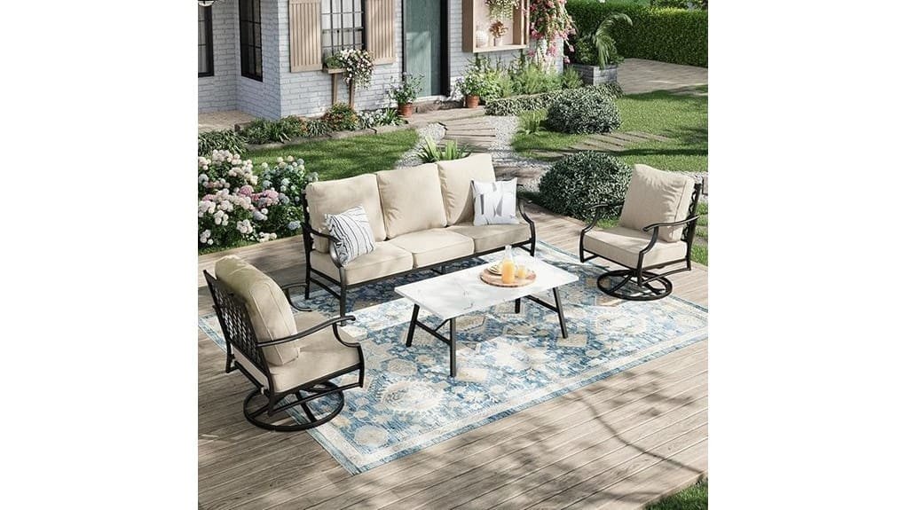 compact four piece outdoor seating