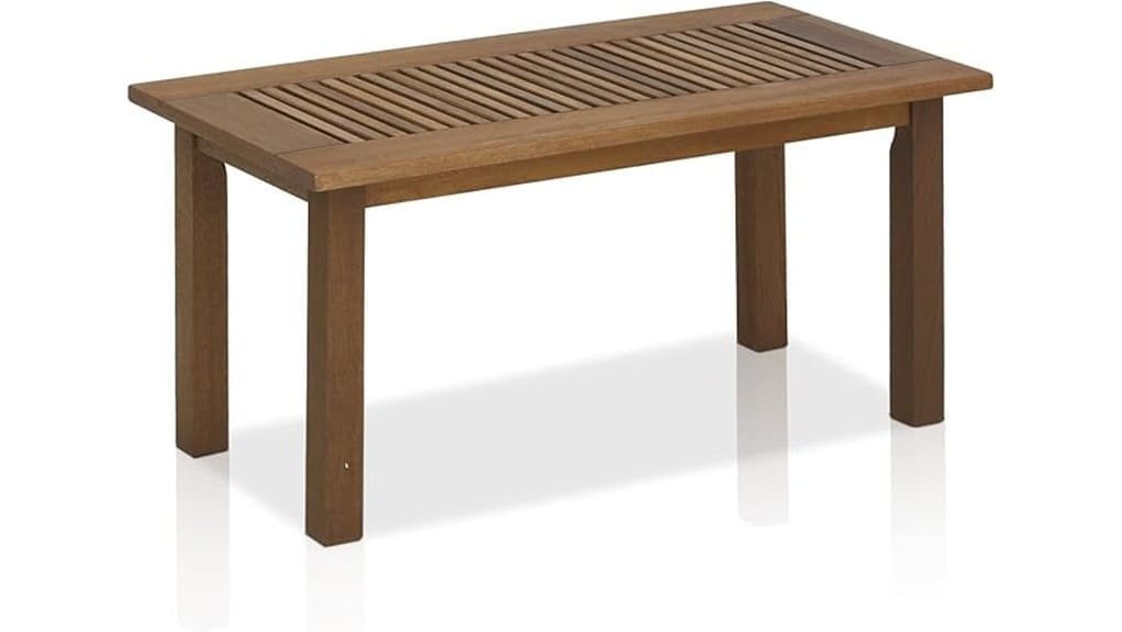 compact hardwood patio coffee table