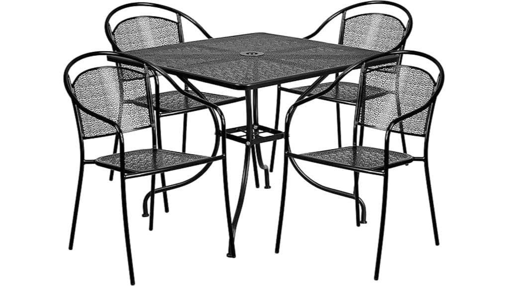 compact modern outdoor dining set