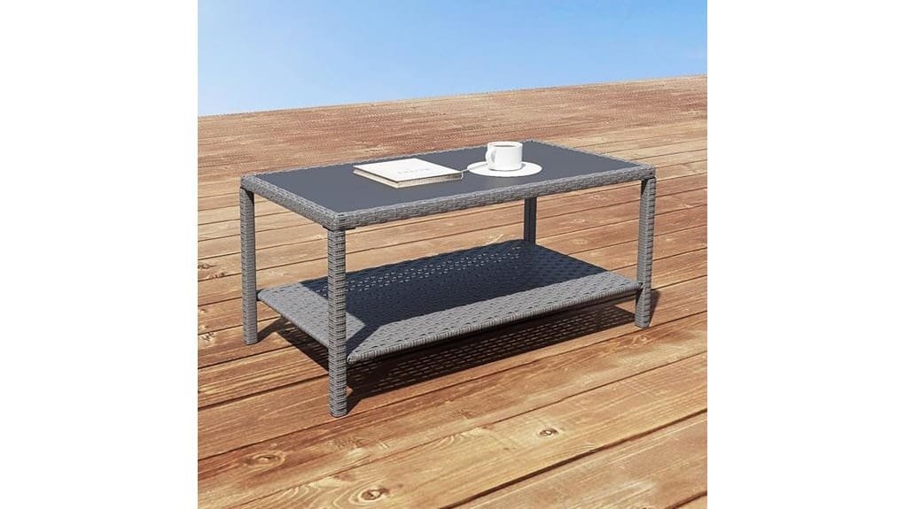 compact weather resistant wicker table