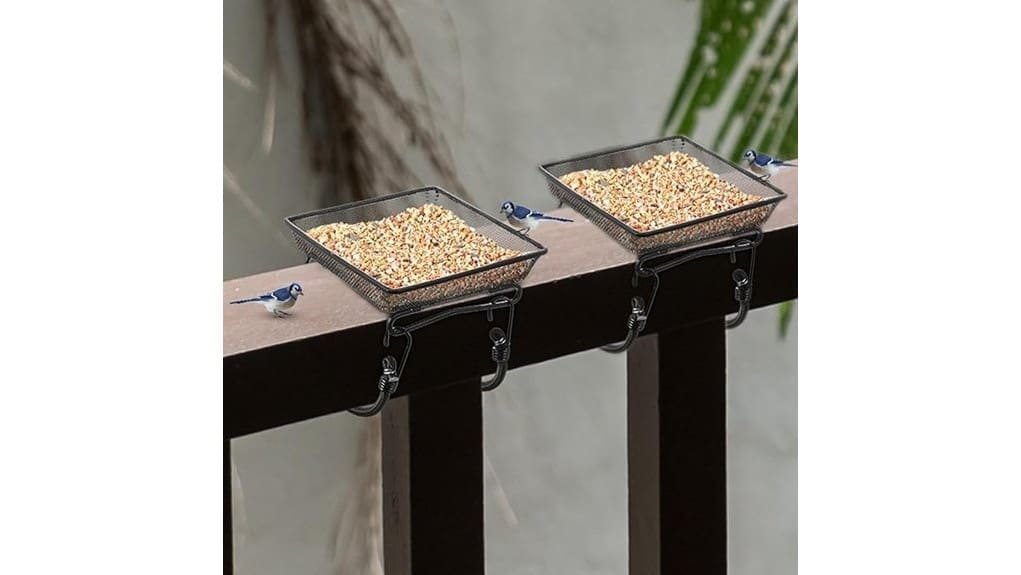 deck railing bird feeder trays