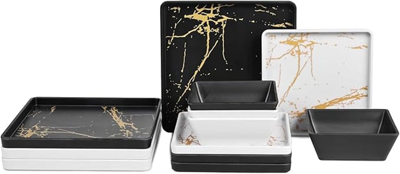 durable modern square melamine dinnerware