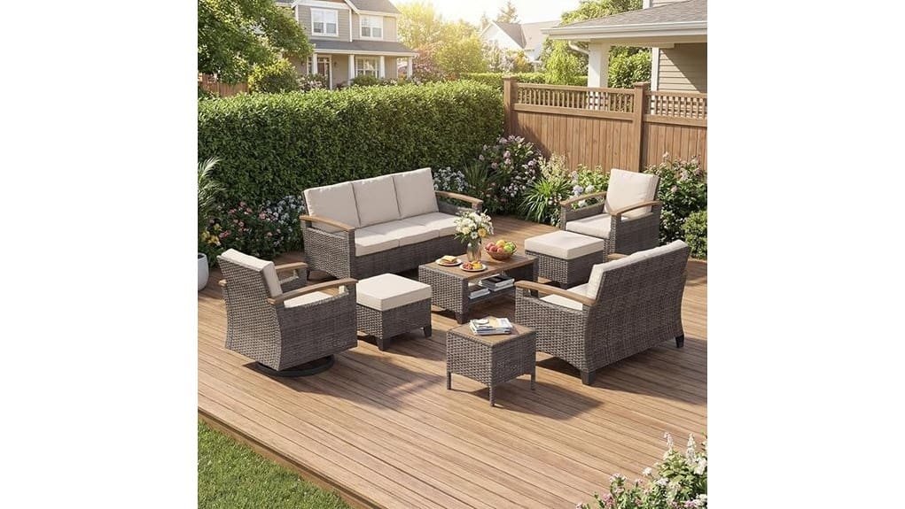 eight piece outdoor wicker set