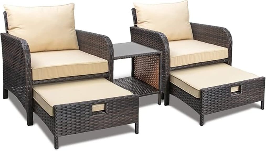 five piece balcony patio set