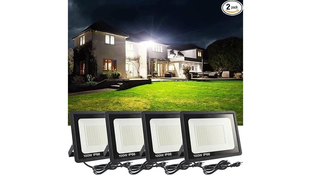 four pack 100w outdoor floodlights