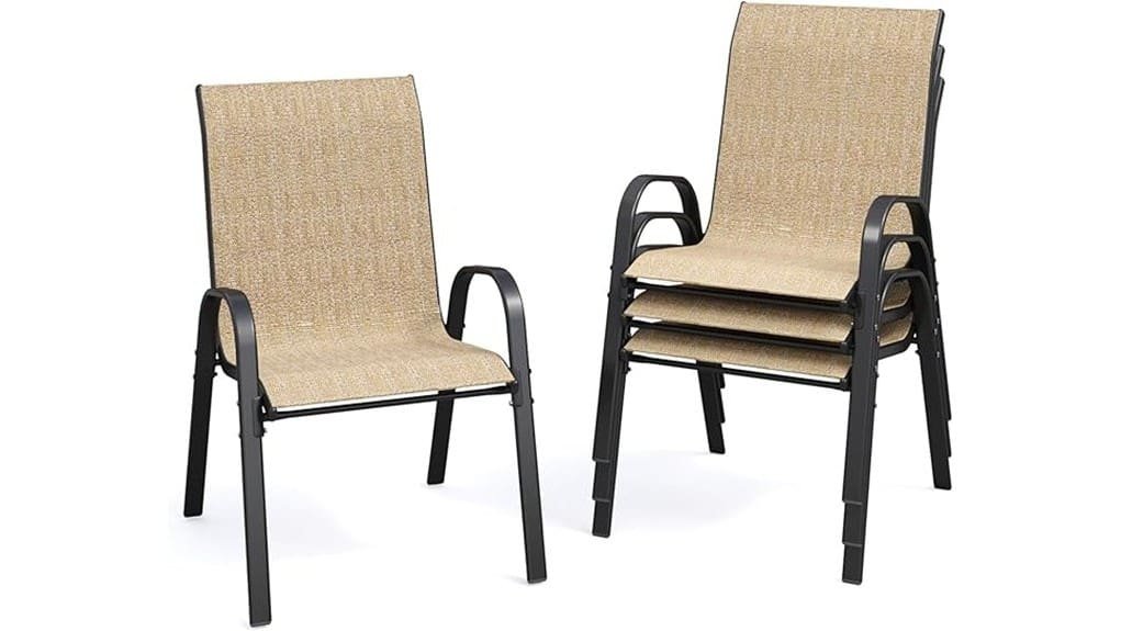 four piece brown patio chairs