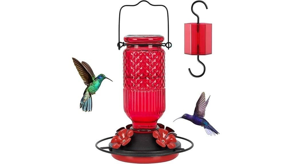 glass 16oz hummingbird feeder