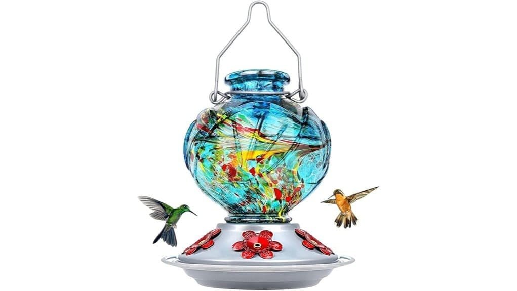 hand blown glass peony feeder hand blown glass peony feeder