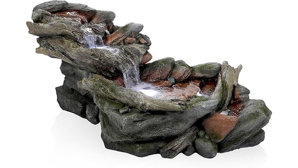 hand painted led rock fountain