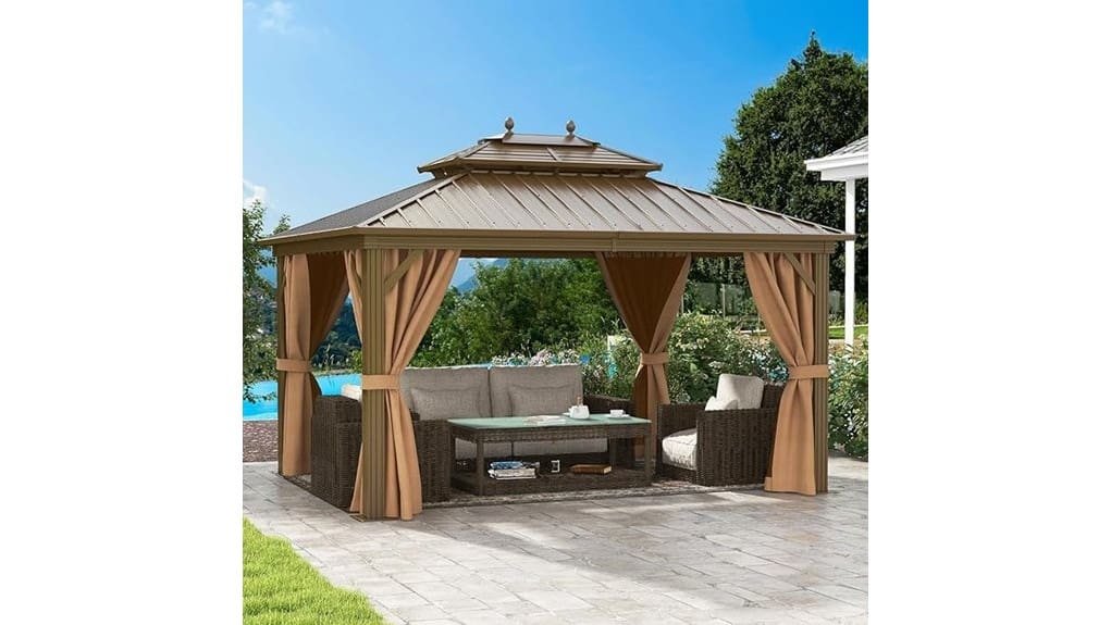 hardtop gazebo with nettings