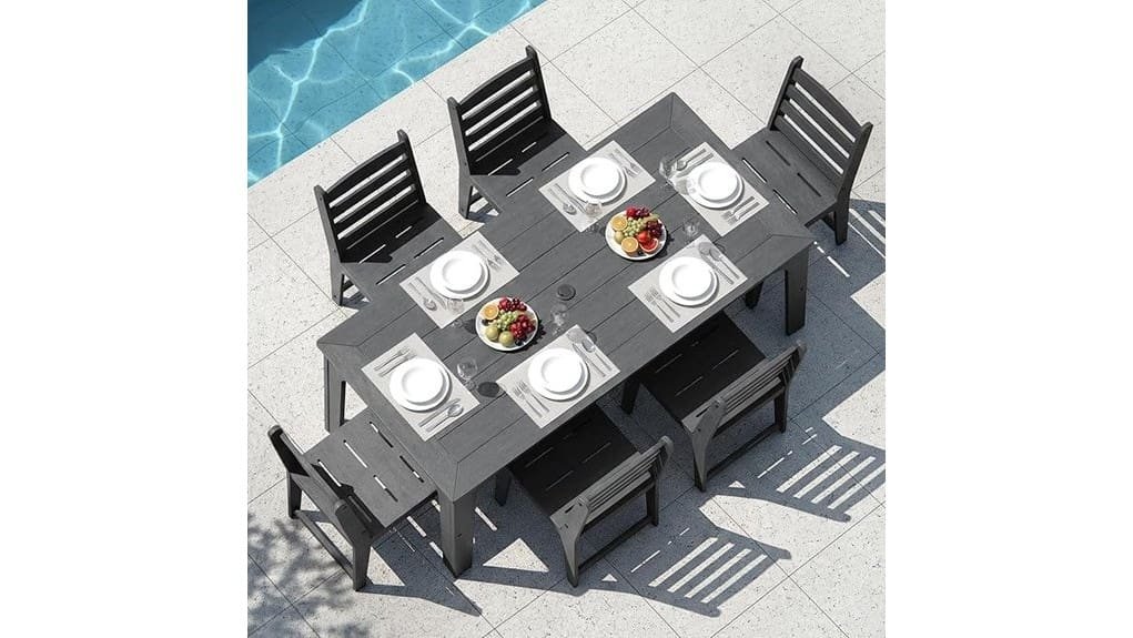 hdpe six person patio set