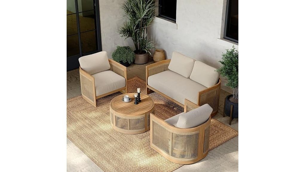 homary 4 piece outdoor sofa set