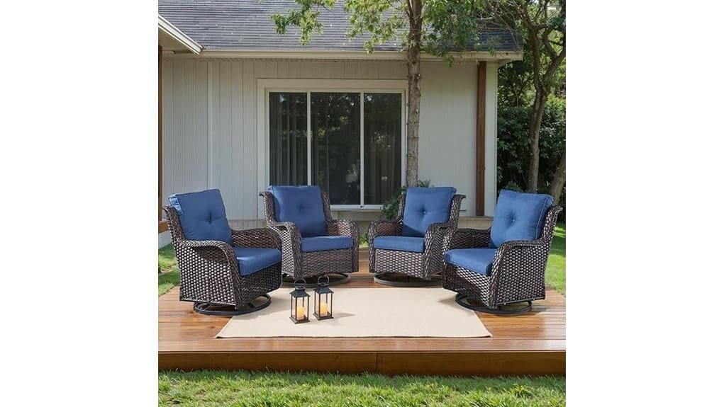 hummuh swivel wicker patio rocker