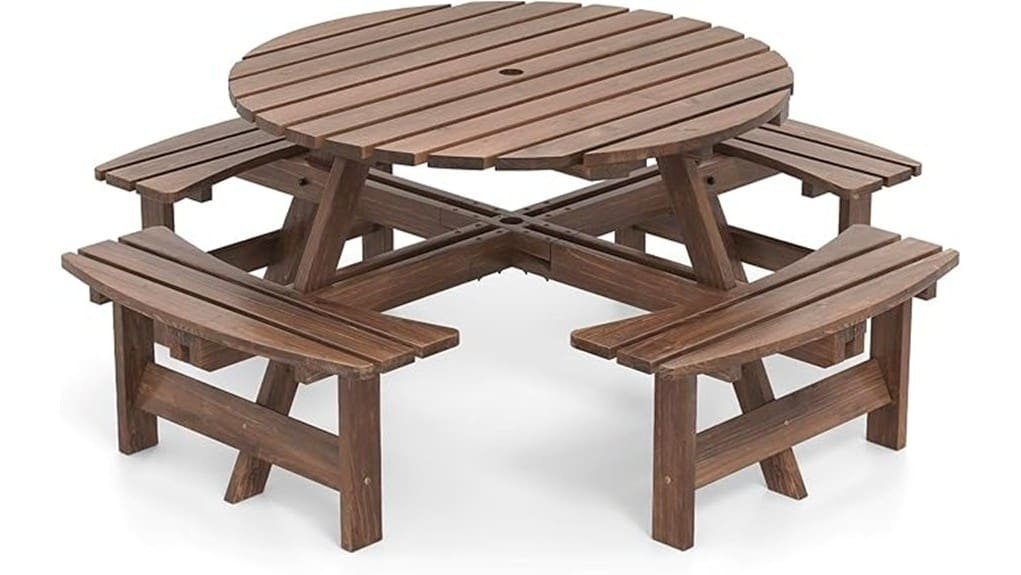 large wooden family picnic table