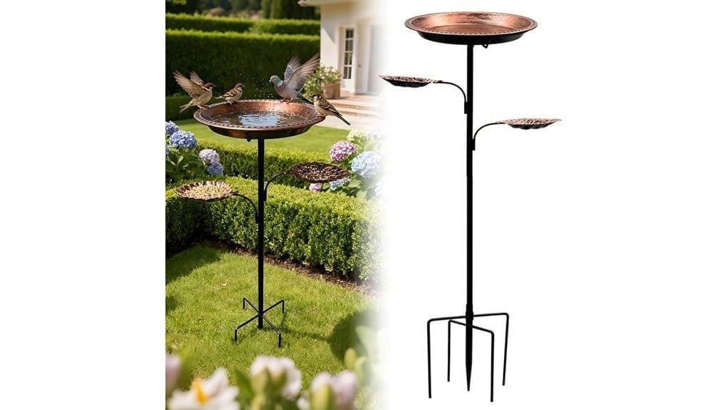 metal birdbath with pedestal
