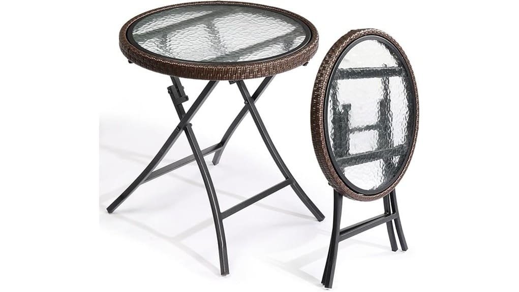 modern brown rattan folding glass modern brown rattan folding glass