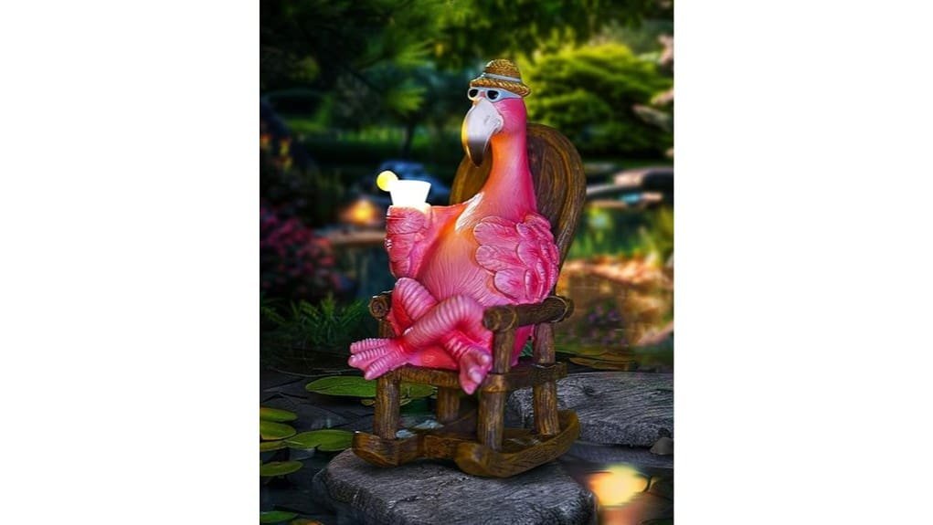 outdoor pink flamingo statue