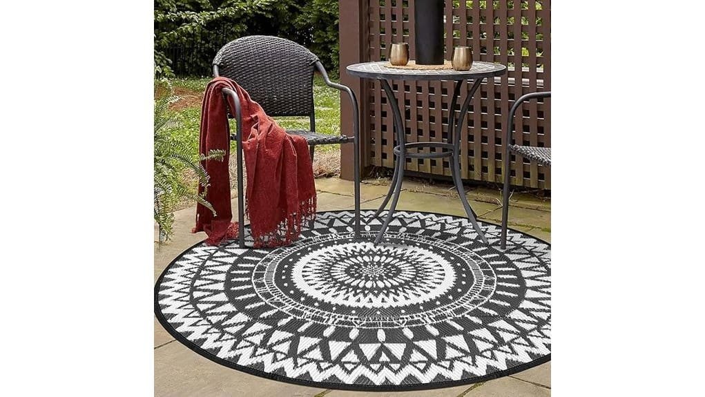 outdoor round garden rug