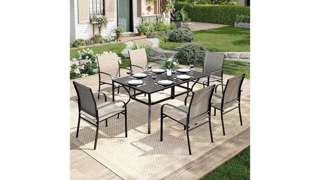 outdoor seven piece dining set