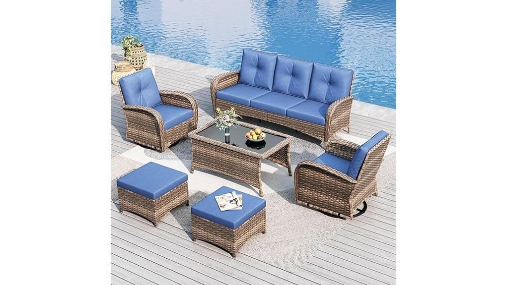 outdoor wicker 6 piece set