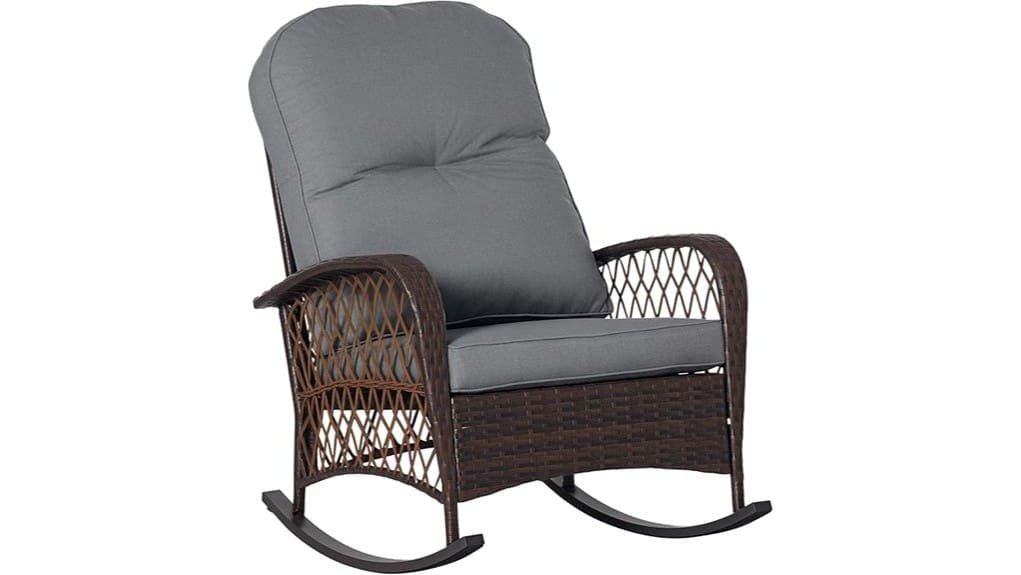 outdoor wicker rocking chair