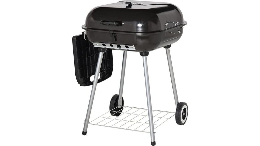 portable charcoal grill with shelf