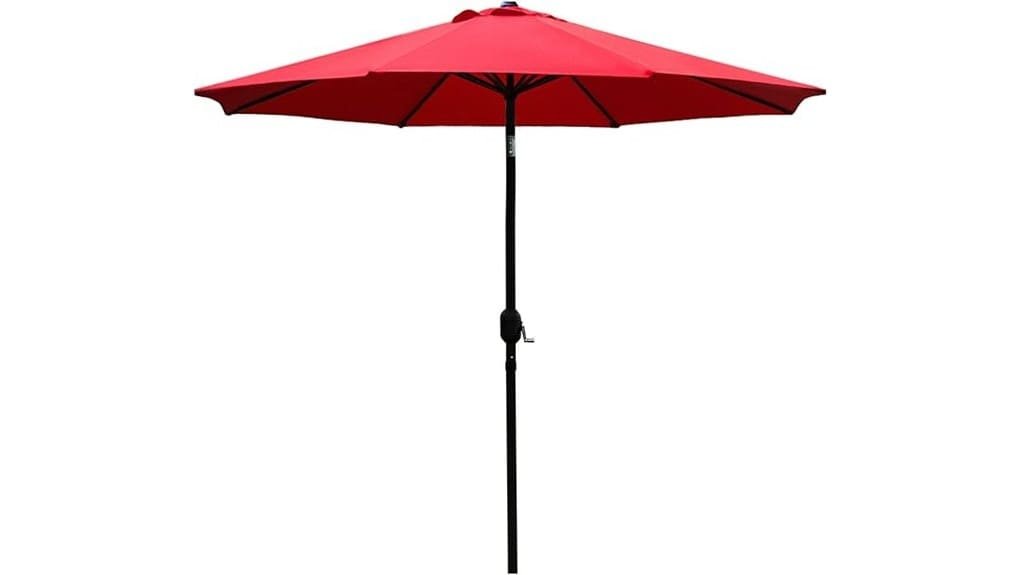 red 9 foot sunnyglade patio umbrella