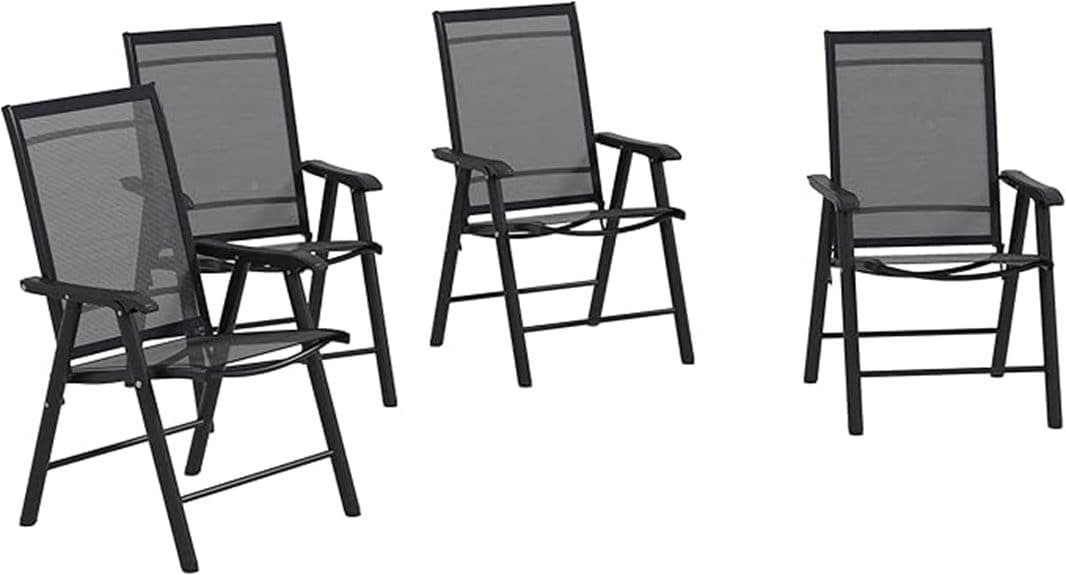 set of four folding chairs