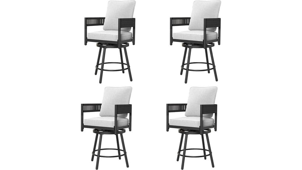 set of four swivel stools