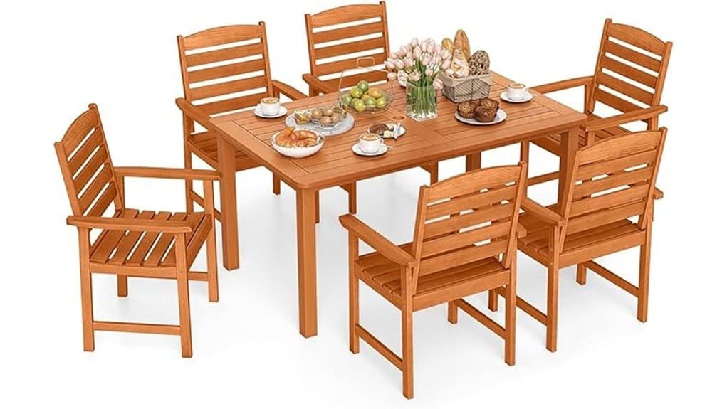 seven piece outdoor dining set